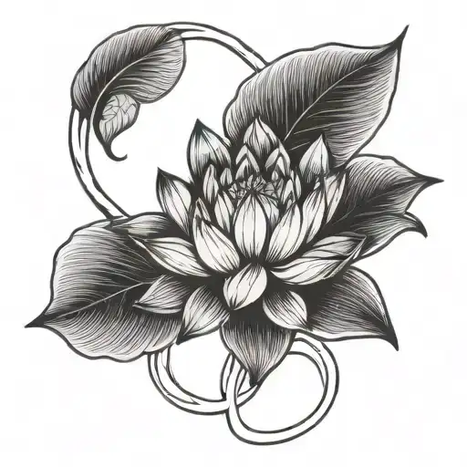 Simple Lotus Flower Intertwined