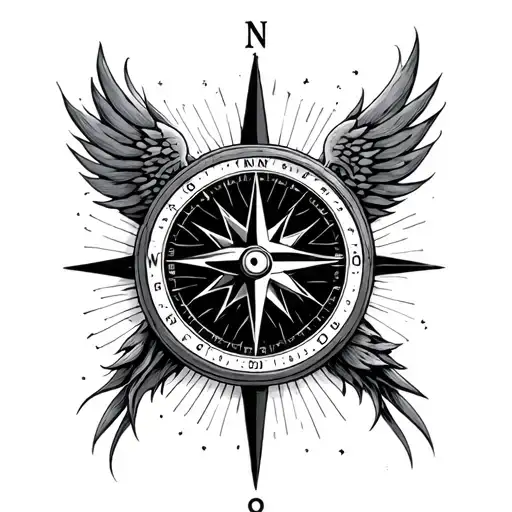 K L M N On A Compass Surrounded