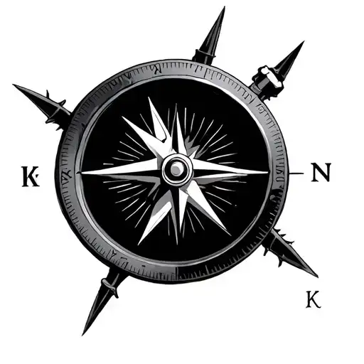 K L M N On A Compass Design
