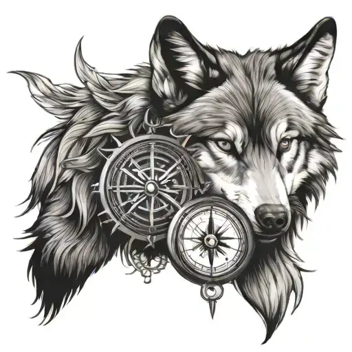 Wolf And Compass