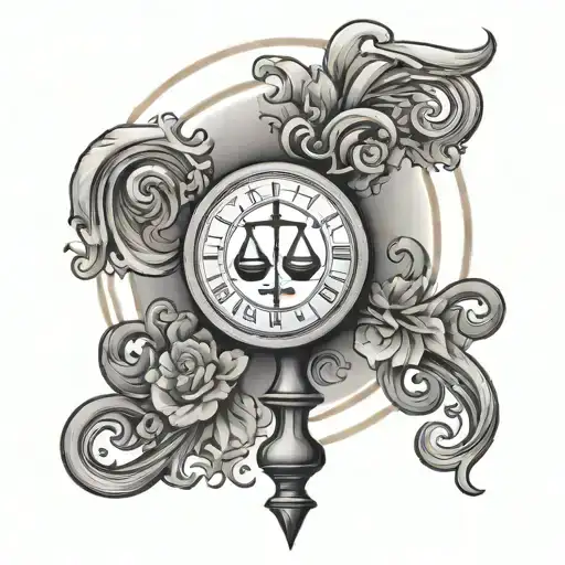 Tattoo On Calf With Zodiac Sign Libra