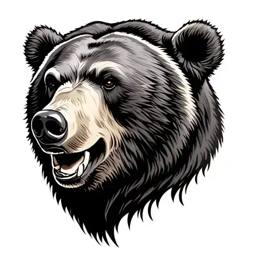 Head Of Grizzly Bear