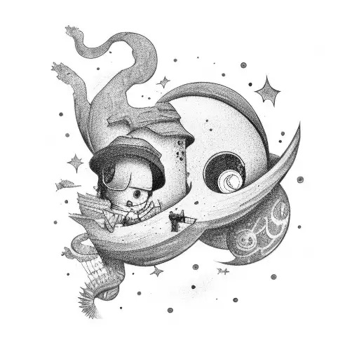 Kid On Roof Top Looking At Galaxy