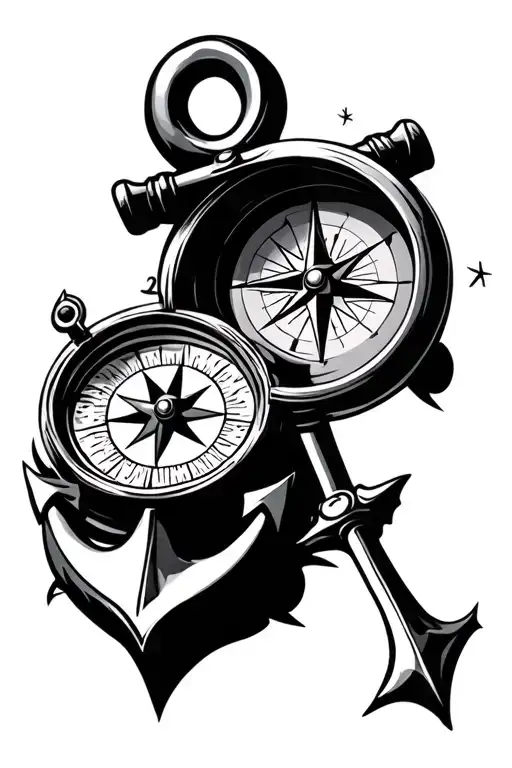 Compass With Anchor Connected