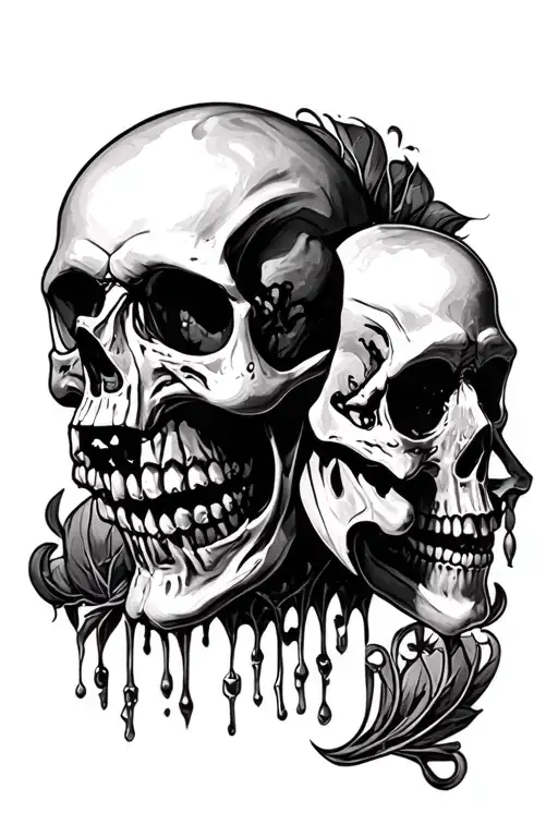 Skulls Representing Speak No Evil Hear No Evil See No Evil