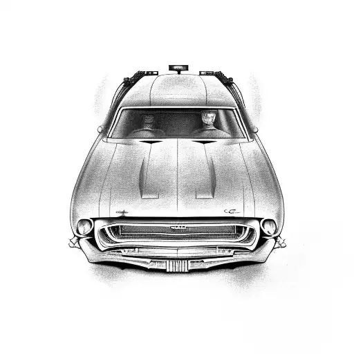 Classic Muscle Car Racing A Police Car