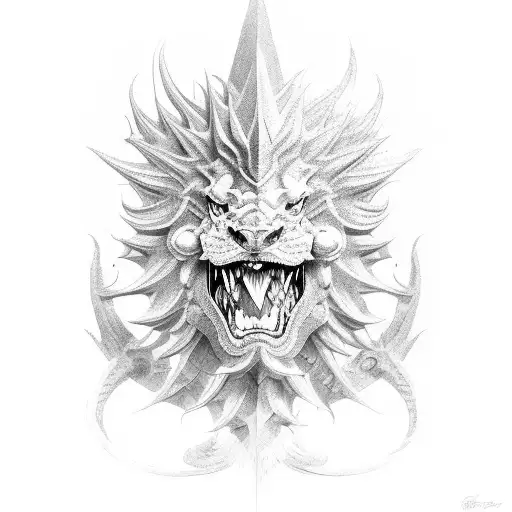 Dragon Et Lion Bataille