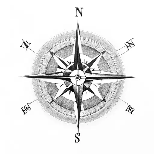 Compass With Clouds And Heaven Gate Above It