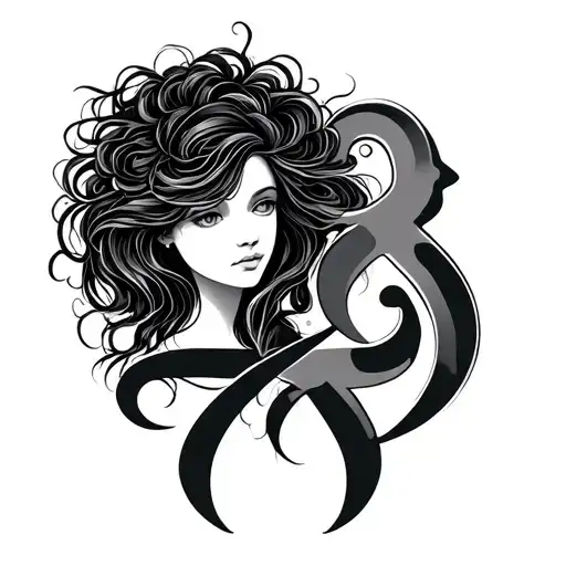 Girl Cancer And Boy Libra Symbol Intertwined