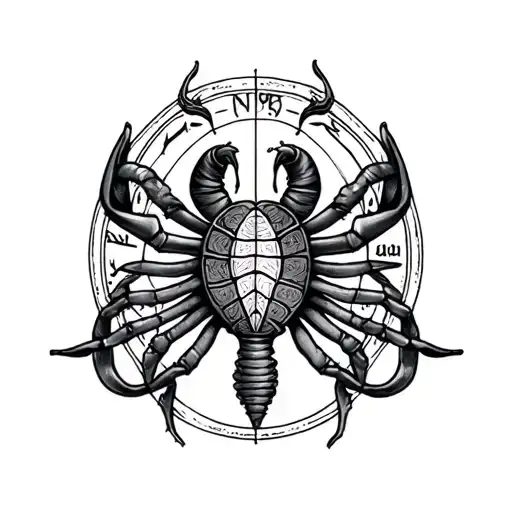 Zodiac Cancer And Libra Symbol Intertwined Within