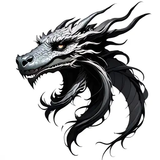 Female Mythical Dragon Head Feminine