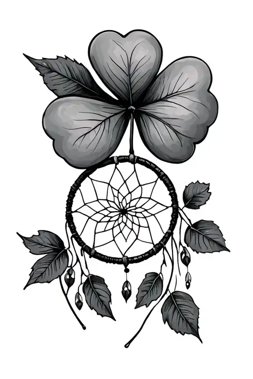 Fall Leaves Dream Catcher Four Leaf Clover