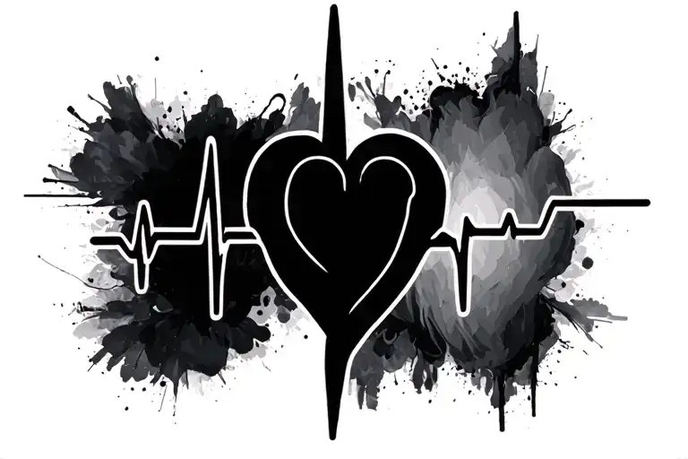 Heartbeat Line Tattoo Design