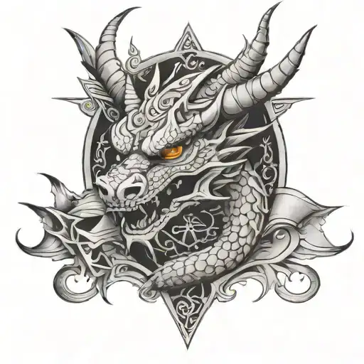 Dragon's Head And A Star Above Its Head