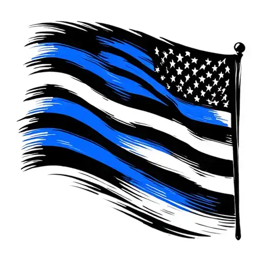 Badge Thin Blue Line Flag
