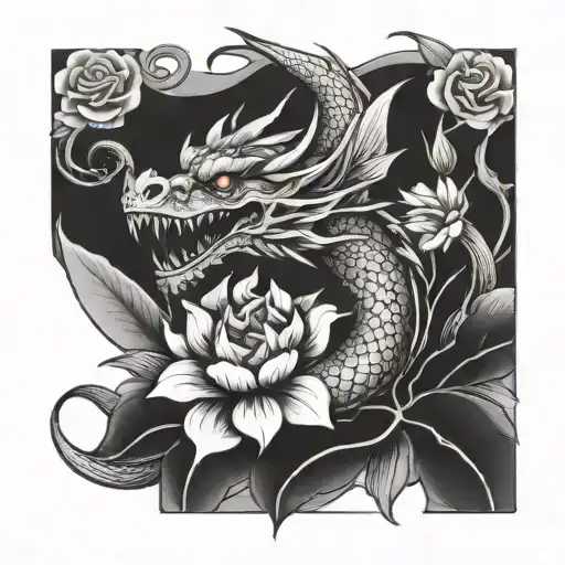 Dragon And Flowers