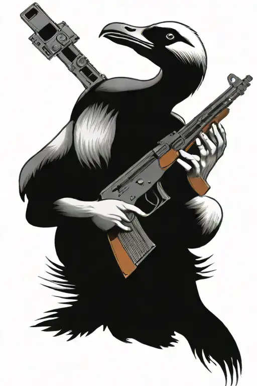 Goose Holding Ak47 Gun