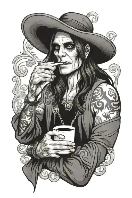 Ozzy Tired Drinking Coffee