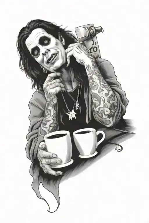 Ozzy Tired Drinking Coffee
