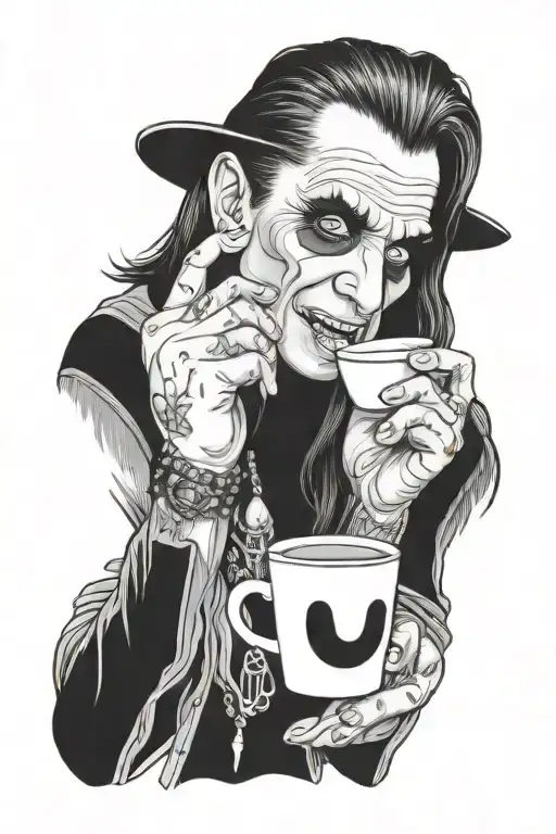 Ozzy Tired Drinking Coffee