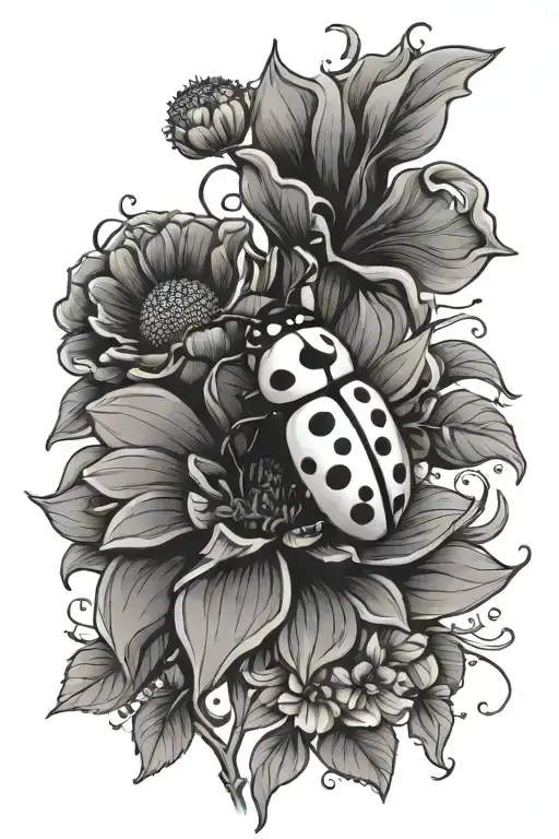 Flower And Ladybug