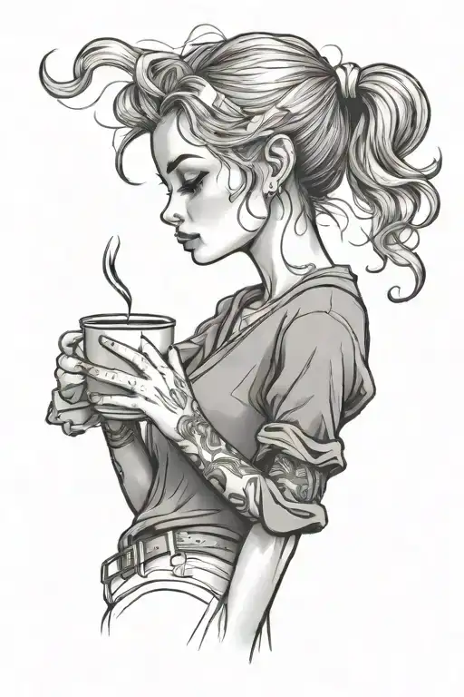 Tired Drinking Coffee