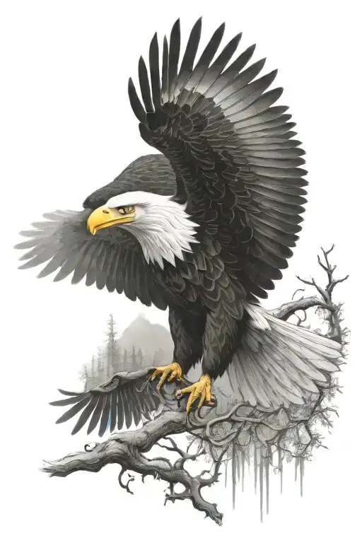 Bald Eagle Nature Elements Like Trees