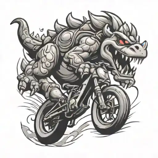 Bowser On Downhill Mountain Bike Jumping