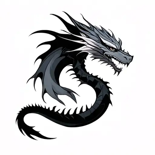 Simplified Fine Line Dragon