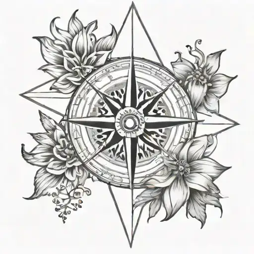 Compass Flower With Sun Inside
