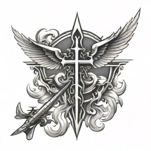 Christian Cross Airplane Wing