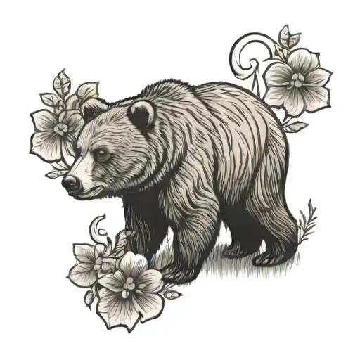 Grizzly Bear With Clover Leaf