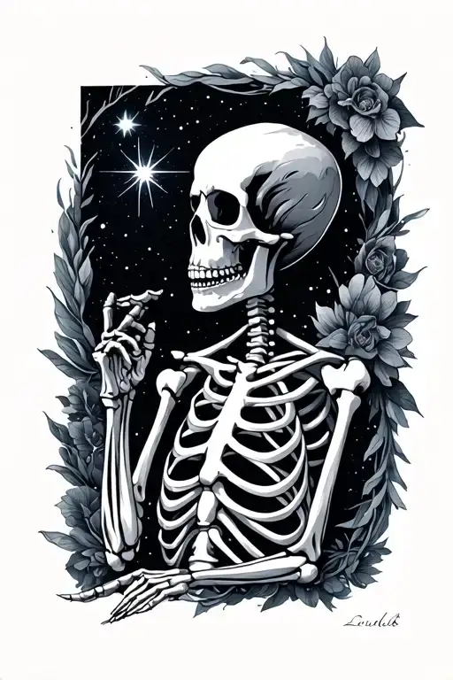 Skeleton Stargazing Alone