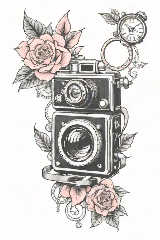 Camera Dotographic Clock And Pink