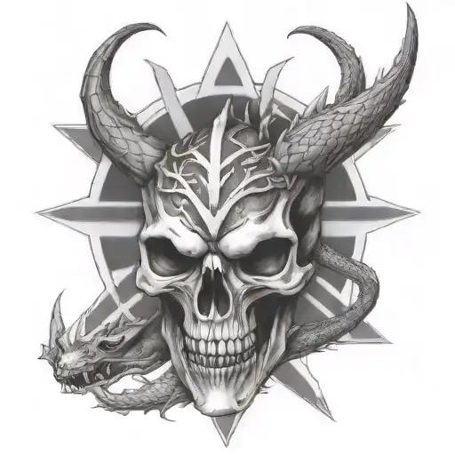 Dragon Skull And Union Jack Background