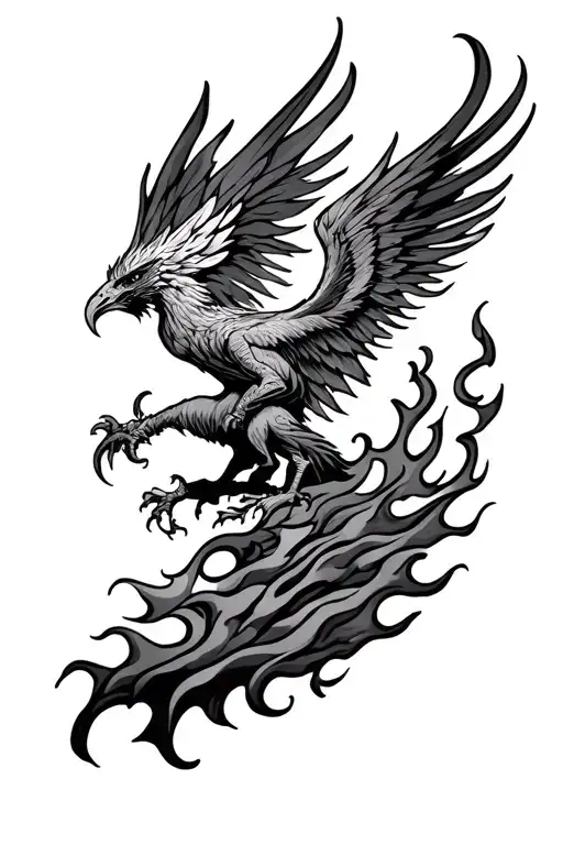 Phoenix Rising From Flames