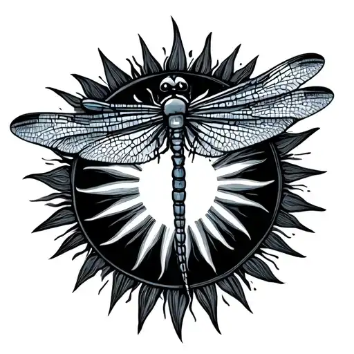 Dragonfly With A Sun