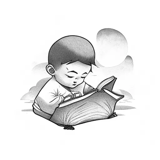 Boy Reading Book Backwards