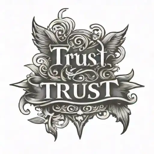 Christian Tattoo Featuring The Word Trust