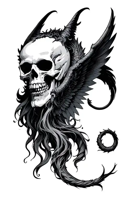 Holy Death With Demon Wings And Tail