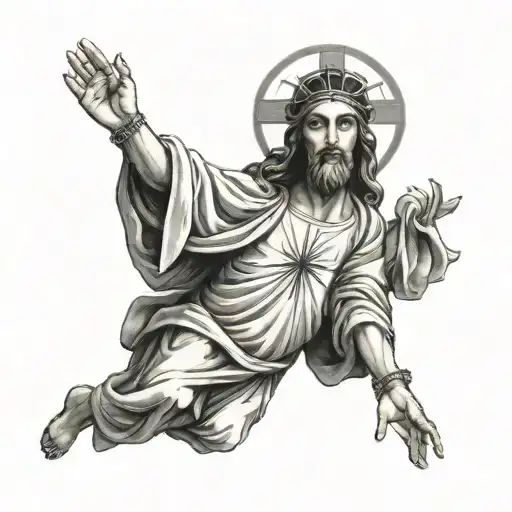 Jesus Christ Tattoos On Left Arm