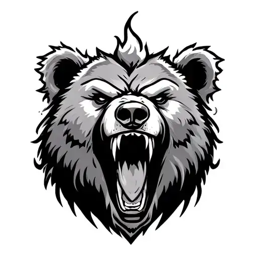 Angry Bear With Fire