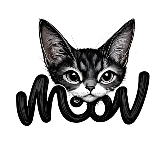 Meow Word Handwritten Cursive Font