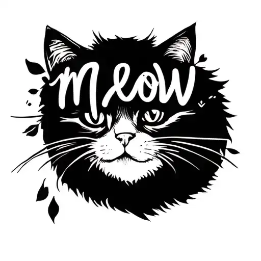 Meow Word Handwritten Cursive Font Just Word