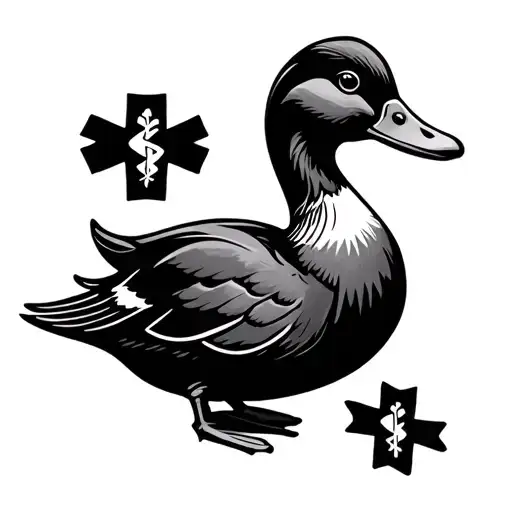 Simple Duck Outline With Star Of Life