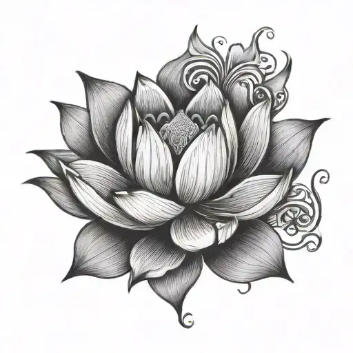 Lotus And Om Tattoo Design
