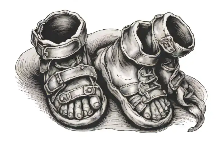 Baby Feet Crossed Together Representing