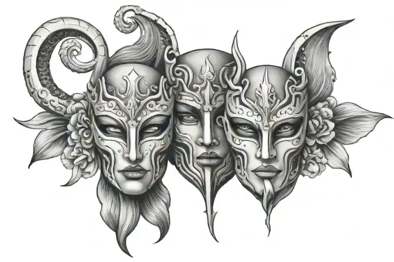 Gemini Themed Mask Holding