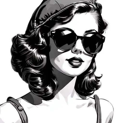 Woman In Aviators 1937 Black