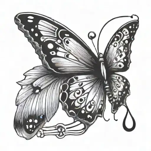Safety Pin Semicolon Butterfly
